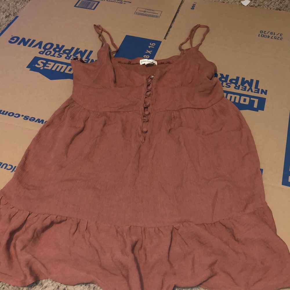 Aeropostale dusty pink size medium midi tank top dress that buttons in the front